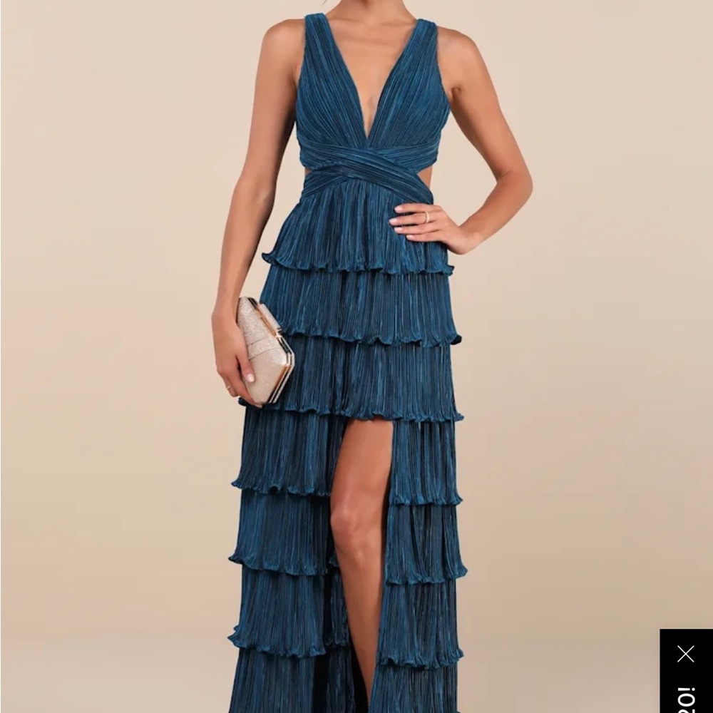 NWT Lulu's Deep Blue High Low Dress